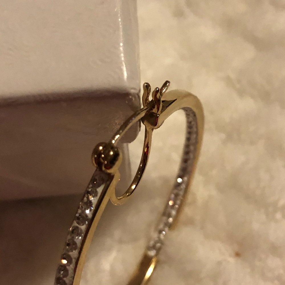 BaubleBar Gold Inside Out Genuine Crystal Hoop - Picture 3 of 3